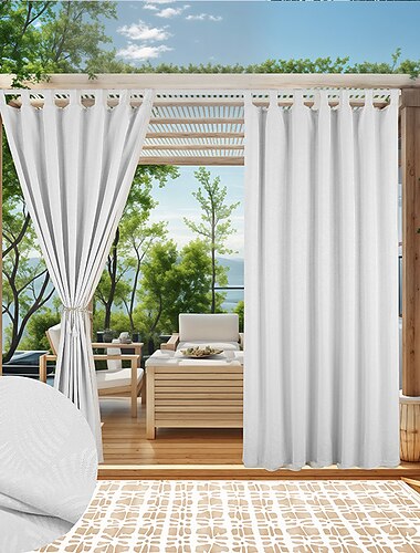  Cortinas externas para pátio, cortinas impermeáveis de cor sólida, persianas externas para gazebo, pérgula, varanda, painéis de cortina de janela