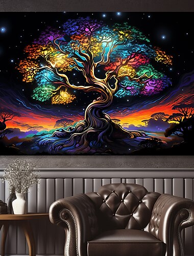  Personas, arte de pared, lienzo, colorido árbol de la vida, impresiones y carteles, imágenes, pintura decorativa de tela para sala de estar, imágenes sin marco