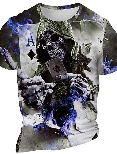  Per uomo Pop art Gotico maglietta Manica corta maglietta Stampa 3D Girocollo Camicia Giornaliero Originale Retrò vintage Sportivo Per eventi Per uscire Blu Viola Marrone Primavera estate Abbigliamento