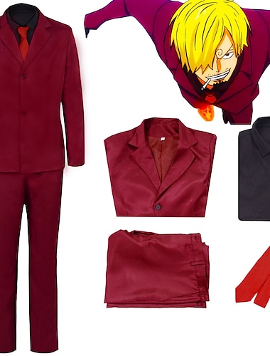  One Piece Σάντζι Anime Στολές Ηρώων Σύνολα Κοστούμια Cosplay Απόκριες Μασκάρεμα Επίστρωση Πουκάμισο Παντελόνια Για Ανδρικά Εφηβικό Ενηλίκων