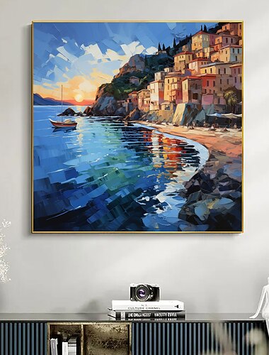  Peinture à l'huile faite à la main toile mur art décor original voilier art décor à la maison avec cadre étiré sans peinture de cadre intérieur