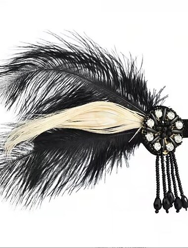  Kopfbedeckung Flapper Stirnband Federn Stirnband Retro Vintage 1920s Aleación Für Der große Gatsby Cosplay Karneval Damen Modeschmuck Modeschmuck