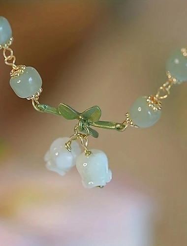  lelietje-van-dalen armband, groene kralen bloem hanger armband, prachtige vintage accessoires, dames meisjes sieraden, vrijgezellenfeest decor, huwelijksverjaardag feestartikelen, verjaardagsfeestje