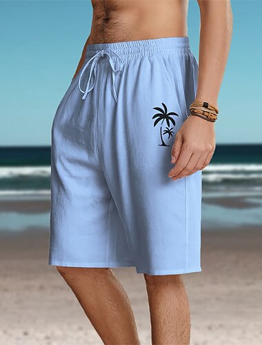  Per uomo Albero di cocco Pantaloncini Pantaloncini estivi Pantaloncini da spiaggia Vita normale Hawaiano Informale Esterno Per eventi Per uscire A cordoncino Vita elastica Stampa progettista