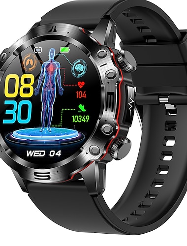  iMosi ET482 Smartklokke 1.43 tommers Smartklokke blåtann Skritteller Samtalepåminnelse Aktivitetsmonitor Kompatibel med Android iOS Unisex Lang ventetid Håndfri bruk Vanntett IP68 46mm urkasse