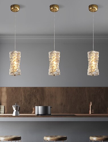  suspension en cristal 1 lumière chrome k9 lampes suspendues en cristal, pour chambre à coucher cuisine îlot salle à manger