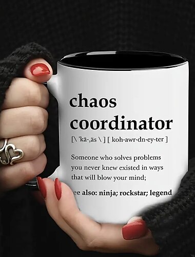  Chaos-Koordinator-Tasse – tragbare Kaffeetassen, 325 ml, Boss Lady-Geschenke für Frauen, Boss-Tasse, einzigartige Geschenke für Frauen, coole Geschenke für Kollegen, Lehrer, Wertschätzungsgeschenke