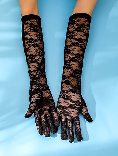  Mănuși de operă Mănuși lungi Mănuși de seară Mănuși lungi Retro / vintage Urlați 20 de ani Anii 1920 Dantelă Pentru Fetișcană Cosplay Carnaval Pentru femei Costum de bijuterii Bijuterii de moda
