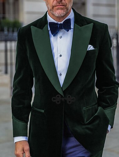  giacca blazer da uomo in velluto da festa giacca da banchetto da lavoro su misura vestibilità tinta unita monopetto a un bottone nero bordeaux verde blu 2024