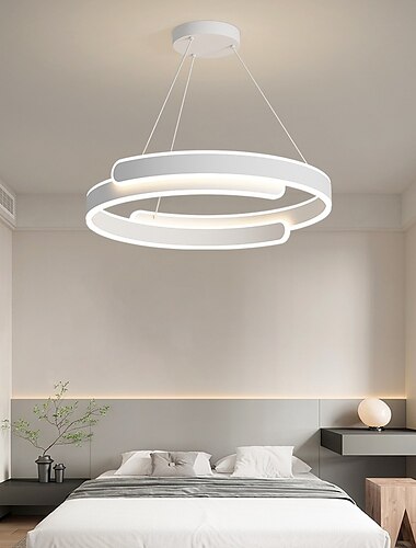  luzes pendentes com costura redonda de metal moderno led anel pendurado luz com sombra decorativa de acrílico branco lâmpada de suspensão, luminárias minimalistas nórdicas para sala de jantar apenas