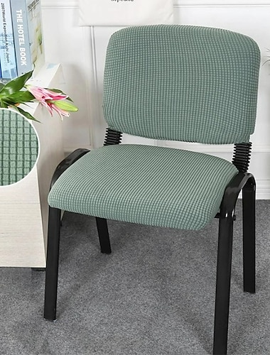  stretch stoel hoes hoezen zwarte elastische stoelhoes met rugleuning hoes voor gastenreceptie fauteuil of computerbureau roterend