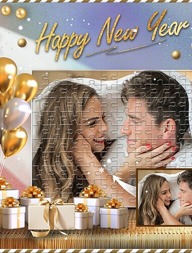  Personalisiertes Weihnachts-Fotopuzzle, Geschenk mit Bildgeschenken, Puzzles, individuelles Puzzle, weißes Kartenpapier, personalisiertes Geschenk erstellen, 500-teiliges Weihnachtsgeschenk für