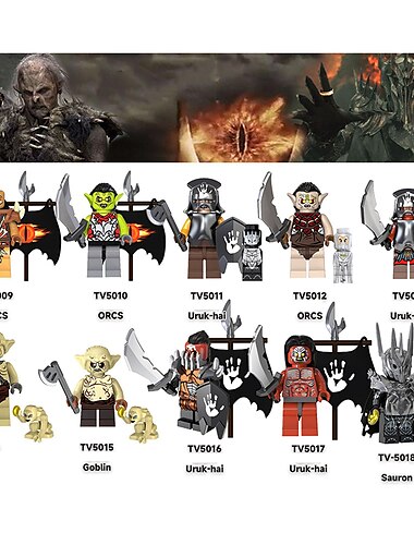  10 stuks de tv- en filmserie de lord of the rings halve orcs sterke orcs goblin sauron bouwstenen en menselijke zombies assembleren