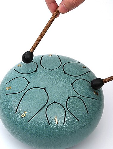  gelegeerd staal tongdrum 6 inch 8 noten handtrommels met zakstokken muziekboek, geluid genezende instrumenten voor muziekonderwijs entertainment meditatie yoga zen geschenken
