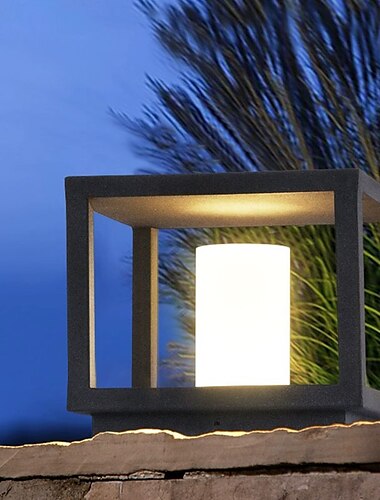  Accesorios de luces de pilar para exteriores IP54, luces de poste de columna de cerca cuadrada para decoración de patio, luces de pilar de linterna de pilar simples, pasarelas, jardín