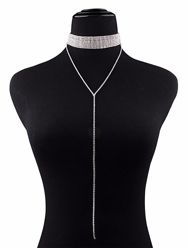  Halsketten Körper-Kette / Bauchkette Para Cuerpo Elegant und luxuriös Glanz Sexy Strass Aleación Für Scheibe Cosplay Karneval Damen Modeschmuck Modeschmuck