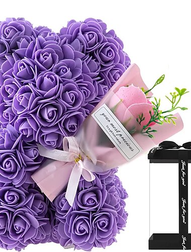  Geschenke zum Frauentag, Teddy-Tagesrose, ewige Blume, Valentinstag-Geburtstagsgeschenk an die Freundin, Rosenbär mit Blumengeschenk, Blumen-Muttertagsgeschenke für Mama