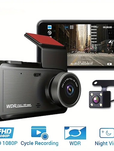  4 inch dash cam auto dvr 24h hd 1080p dash camera dual lens video recorder 1080p black box cyclus dashcam spiegel rijden recorder