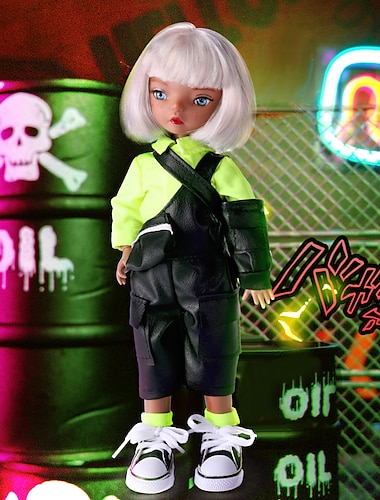 Poupée pi shuai de 11 pouces, cheveux blancs, joint 360 bjd fille, poupée interchangeable, jouet pour enfants