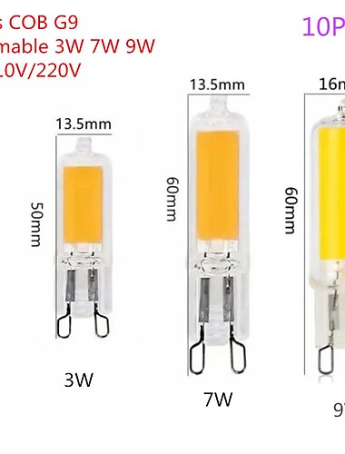  10 個調光可能なミニ g9 LED ランプ 3 ワット 7 ワット 9 ワット ac 220 v 110 v LED トウモロコシ電球穂軸 360 ビーム角交換ハロゲンシャンデリアライト