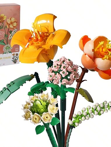  cadeaux pour la fête des femmes blocs de construction miniatures ensemble de bouquets de fleurs artificielles bricolage décoration unique pour la Saint-Valentin cadeau pour petite amie cadeau pour la