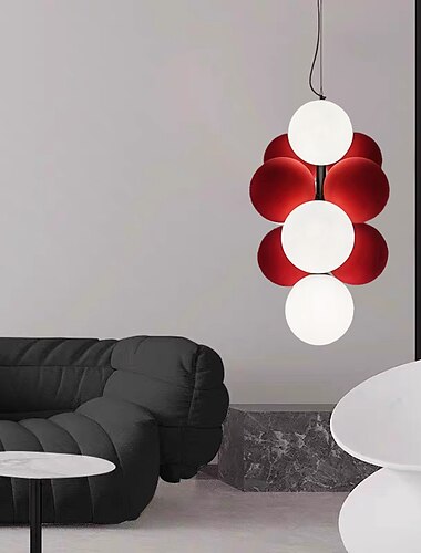  tessuto in velluto stile artisticopvc lampada a sospensione molecolare a sfera trovata semplice lampada a sospensione da comodino ristorante camera da letto lampada a sospensione a sfera rotonda