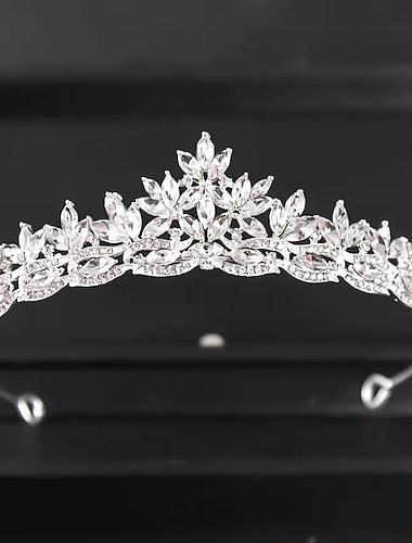 Crown Tiaras Bandanas Peça para Cabeça Strass Liga Casamento Aniversário Elegante Luxo Com Pedrarias Cor Pura Capacete Chapéu