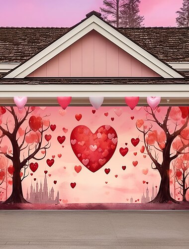 Huwelijks Buiten Decoraties Garage Deur Cover Banner Hart Schilderij Grote Achtergrond Decoratie voor Buiten Garage Deur Huis Muur Decoraties Evenement Feest Parade