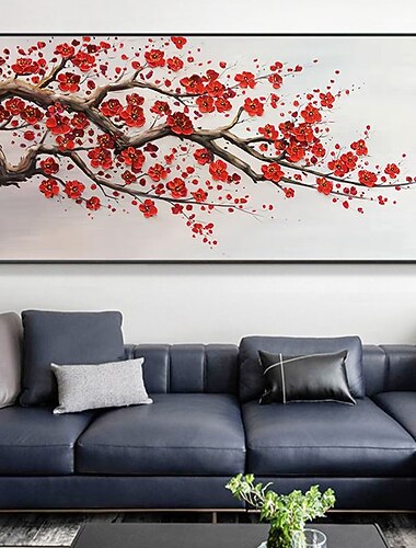  mintura handgjorda trädblomma oljemålningar på duk väggkonstdekoration modern abstrakt bild för heminredning rullad ramlös osträckt målning