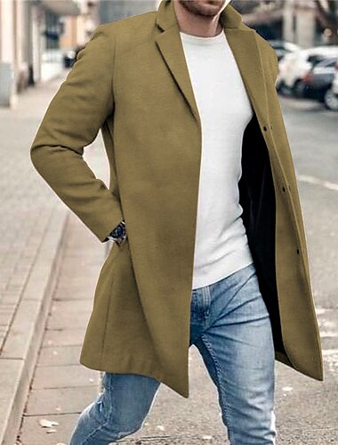 Herren Grafik-Drucke Wintermantel Mantel warm halten Atmungsaktiv Komfortabel Modisch Strassenmode Geschäftlich Arbeit Tragen Sie, um zu arbeiten Ausgehen Tasche Bedruckt Herbst Winter Umlegekragen