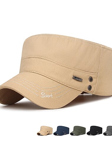  Unisex Cappello basco Cappellino da baseball Berretto militare Cappello da cadetto Nero Blu marino scuro Poliestere Caldo Vintage Informale minimalismo Esterno Da mare Liscio Regolabile Crema solare