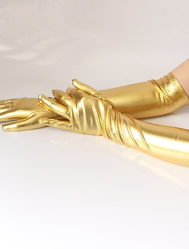  Lange Leren Handschoenen Sexy Coated Handschoenen Goud En Zilver Glanzend Leren Lange Handschoenen Stalen Pijp Podium Performance Handschoenen Kerstcadeau