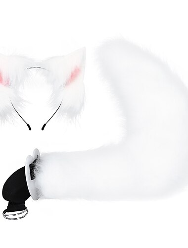  anime zoner räv öra pannband cos plysch räv svans set livesändning anime utställning dressing rekvisita cosplay tillbehör