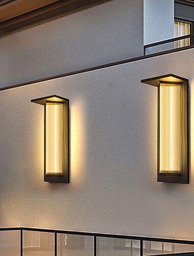  Appliques murales extérieures, lumières de clôture LED IP65 étanche lumière chaude/blanche/naturelle luminaire décoratif avec câblé pour porte de villa balcon cour lampe extérieure 110-240v