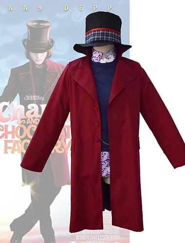  ο Τσάρλι και το εργοστάσιο σοκολάτας Wonka Γουιλι Γουονκα Επίστρωση Στολές Ηρώων Καπέλα Στολές Ηρώων Στολές Ηρώων Ταινιών for Ανδρικά Ενηλίκων Απόκριες Μασκάρεμα