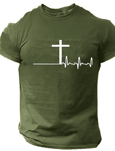  Herren Glaube T Shirt T-Shirt Baumwolle Kurzarm Grafik Hemd Schwarz Weiß Rote Bequemes T-Shirt Sport im Freien Ferien Modedesigner-Kleidung