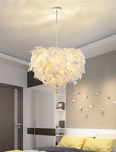  pandantiv modern pene pufoase pene frunze personalitate plafon plafon cablu reglabil 50cm pentru sufragerie dormitor nunta sau petrecere