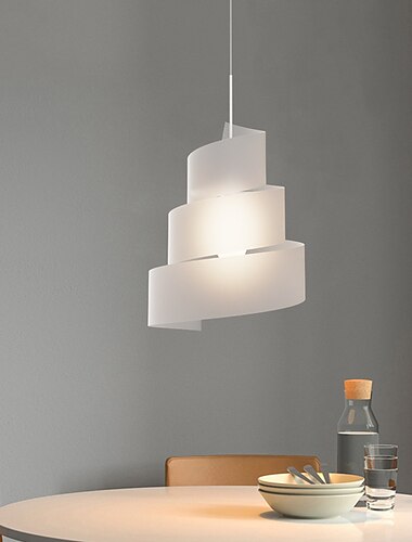  απλός σκανδιναβικός πολυέλαιος, πηγή φωτός led, κρεμαστό φωτιστικό τριών χρωμάτων, φωτιστικά λευκού σπειροειδούς σχήματος, σιδερένιο ακρυλικό αμπαζούρ, για σαλόνι