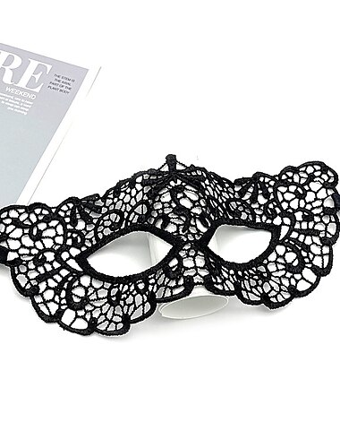  10 Stück Erwachsene Party Spitzenmaske halbes Gesicht Maskenball Damen Halloween Requisiten schwarz lustige Augenmaske