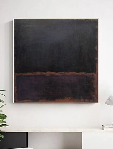  Mark Rothko Original abstrakte Kunst handgemalte gelbe Gemälde auf Leinwand lila modernes Acrylgemälde im Rothko-Stil Wanddekoration für Wohnzimmer ohne Rahmen