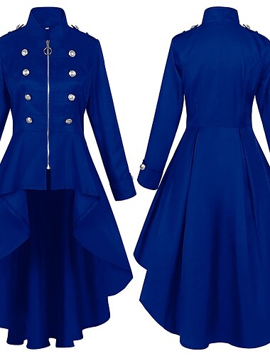  Retro Vintage Punk & Gothic Mittelalterlich Frack Trenchcoat Ren Faire Hexe Cosplay Einfarbig Damen Steampunk Walpurgisnacht Halloween Karneval Maskerade Party / Abend LARP Erwachsene Mantel