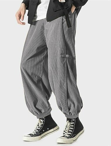  Hombre pantalones de traje Pantalones de Pana Pantalones Pantalones de traje Cintura elástica Bolsillo delantero Plano Comodidad Negocio Diario Festivos Moda Moderno Negro Caqui