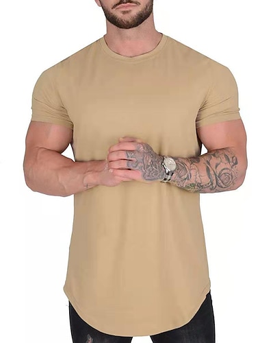  Per uomo Camicia estiva maglietta Girocollo Manica corta Sportivo Da mare Per uscire Casual / quotidiano Morbido Liscio Nero Bianco Abbigliamento sportivo Di tendenza Sport