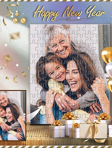  tilpasset julefotopuslespill 500 stk bildegaver, tilpasset puslespill hvitt kortpapir, puslespill lag personlig gave til kvinner/menn julegave