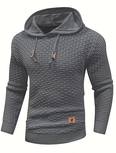  Miesten Neulepusero Joustin Neuloa Normaali Kurenauha Perinteinen Tavallinen Hupullinen Moderni nykyaikainen Työ Arki-asut Vaatetus Talvi Musta Beesi M L XL