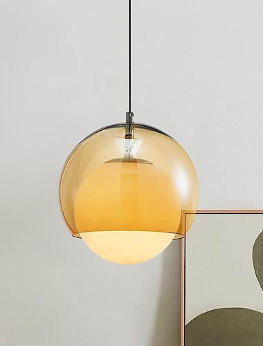  hangende verlichting, hanglamp met dubbel glas, industriële hanglampen voor keukeneiland, boerderij, bar, badkamer, plafondhangende eetkamerverlichting