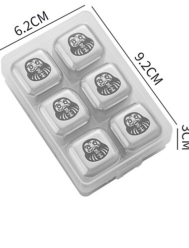  Geschenke zum Frauentag, 6 Stück, Eiswürfel zum schnellen Einfrieren von ausländischen Spirituosen, Bier, Whiskey, Eis-Tartar-Set, Bar- und Haushalts-Eiswürfel aus Metall, Valentinstag für ihn,