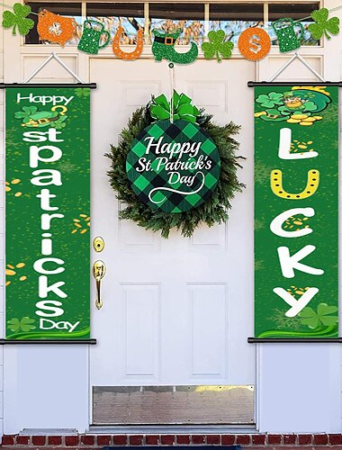  1 Stk. Patrick's Day-Poster mit Kleiderbügeln, Innenhof-Wandkunst, Leinwand-Poster, Kunst für Zuhause, Wohnzimmer, Dekoration, Wandkunst-Dekor