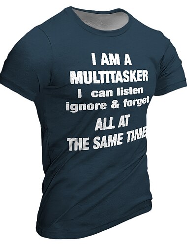  Männer Lustiges Arbeits-Humor T-Shirt Multitasker Sarkastisches Zitat Grafik Kurze Ärmel T-Shirt