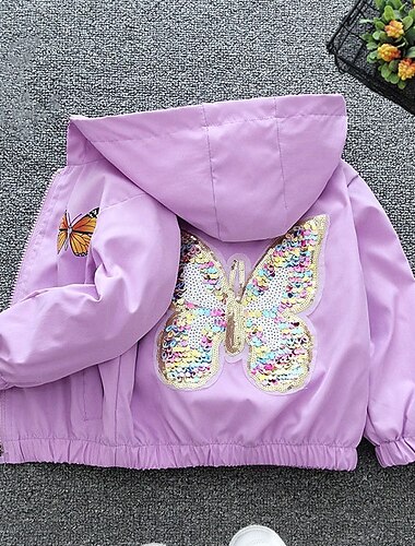  kinderkleidung Mädchen Wintermantel Graphic Täglich Schulanfang Mantel Oberbekleidung 2-12 Jahre Frühling Rosa Purpur